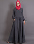 Islamic balloon sleeve bohemian Abaya Grey