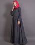 Islamic balloon sleeve bohemian Abaya Grey