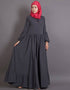 Islamic balloon sleeve bohemian Abaya Grey
