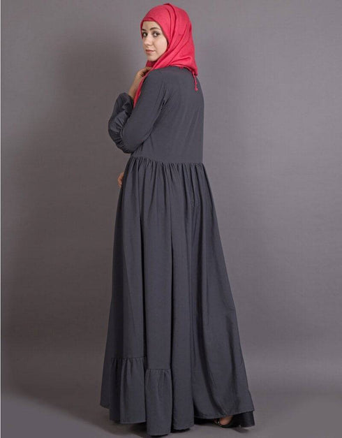 Islamic balloon sleeve bohemian Abaya Grey