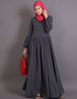 Islamic balloon sleeve bohemian Abaya Grey