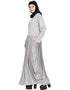 Dubai Pleating at waist stretchable knits travel White abaya Grey