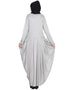 Dubai Pleating at waist stretchable knits travel White abaya Grey