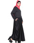 Muslim Pleating at waist stretchable knits Black abaya Black
