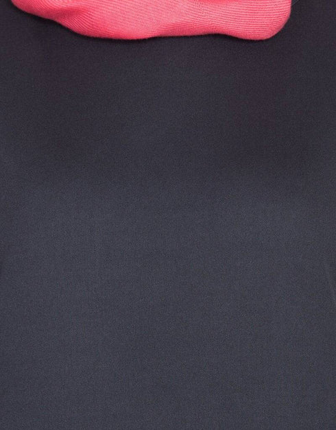 Muslim Pleating at waist stretchable knits Black abaya Black