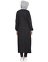 Modest Front open with hood Jersey Sports Abaya Black