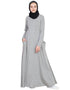 Islamic Extended Pocket Jersey Travel Abaya Silver