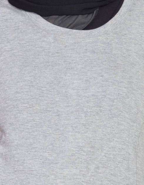 Islamic Extended Pocket Jersey Travel Abaya Silver