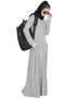 Islamic Extended Pocket Jersey Travel Abaya Silver