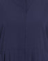 Muslimah Pleated and pearls embroidered Front open Abaya Navy Blue