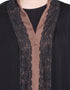 Chic Front open with lace and contrast band Dubai Kaftan Black