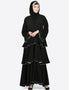 Dubai Hand work three bell layer party Abaya Black
