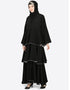 Dubai Hand work three bell layer party Abaya Black