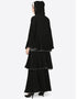 Dubai Hand work three bell layer party Abaya Black