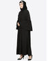 Islamic Three Bell At Sleeve Hand Work Party Abaya Black