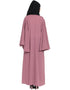 Arabic Butterfly sleeve front open pearls Dubai Kaftan Pink