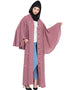 Arabic Butterfly sleeve front open pearls Dubai Kaftan Pink