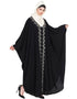 Modern Hand beaded front open party Kaftan Black