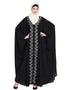Modern Hand beaded front open party Kaftan Black