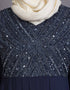 Women Embellished Navy Party Burqown - Burqa and Gown Blue
