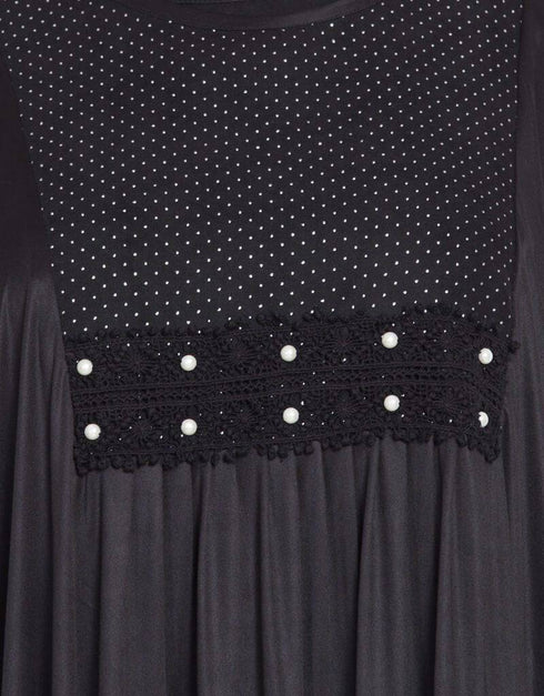 Trendy Pleated Butterfly Kaftan Black