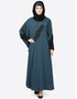 Dubai Patch Contrast Cuff Teal Kaftan Teal
