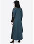 Dubai Patch Contrast Cuff Teal Kaftan Teal