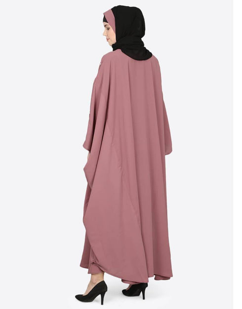 Muslimah Pearl beaded Mauve Kaftan Pink