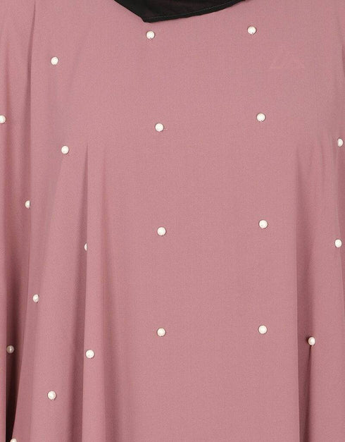 Muslimah Pearl beaded Mauve Kaftan Pink