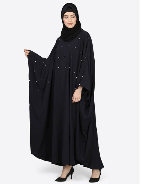 Modern Pearl beaded Black Kaftan Black