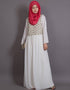 Chic Embellished Navy Party Burqown - Burqa and Gown White