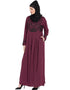 Arabic Hand embroidered Wine party Abaya Wine