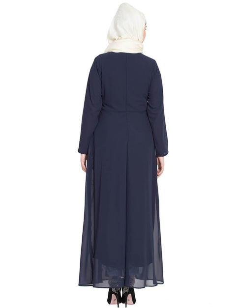 Women Beads sequins embellished party Abaya Navy Blue