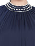 Muslimah Full hand work pearls embellished wedding Abaya Navy Blue
