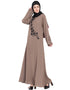 Chic Hand work beads embellished Party Abaya Brown