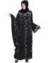 Trendy Butterfly Sleeve Hand work Party Abaya Black
