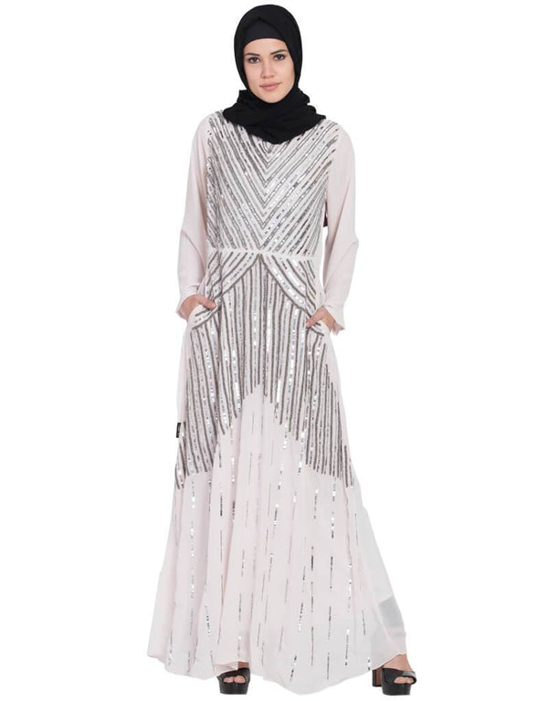 Modern Sequins beads Hand work Pink