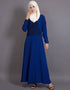 Trendy embroidered party abaya Blue