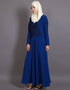 Trendy embroidered party abaya Blue