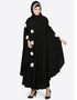 Dubai White Flower Irani Kaftan Black