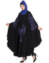 Modest Purple Embroidered Irani Kaftan Black
