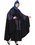 Modest Purple Embroidered Irani Kaftan Black