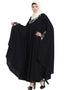 Muslimah Silver embroidered Irani Kaftan Black