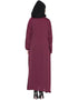 Muslim Pin tuck side placket Abaya Maroon