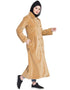 Modest Velvet Winter double breast Coat Abaya Beige