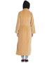 Modest Velvet Winter double breast Coat Abaya Beige