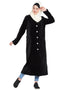 Islamic Velvet Front open Coat Abaya Black
