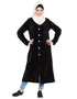 Islamic Velvet Front open Coat Abaya Black