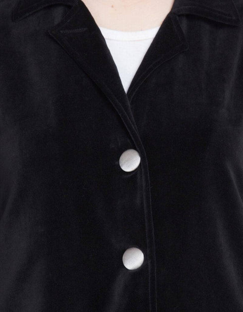 Islamic Velvet Front open Coat Abaya Black