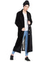 Islamic Velvet Front open Coat Abaya Black